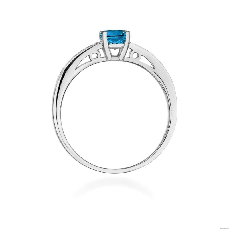 Pierścionek W066 Topaz London Blue 0,50ct białe złoto