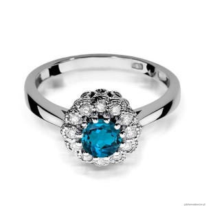 Pierścionek W284 Topaz London Blue 0,50ct białe złoto