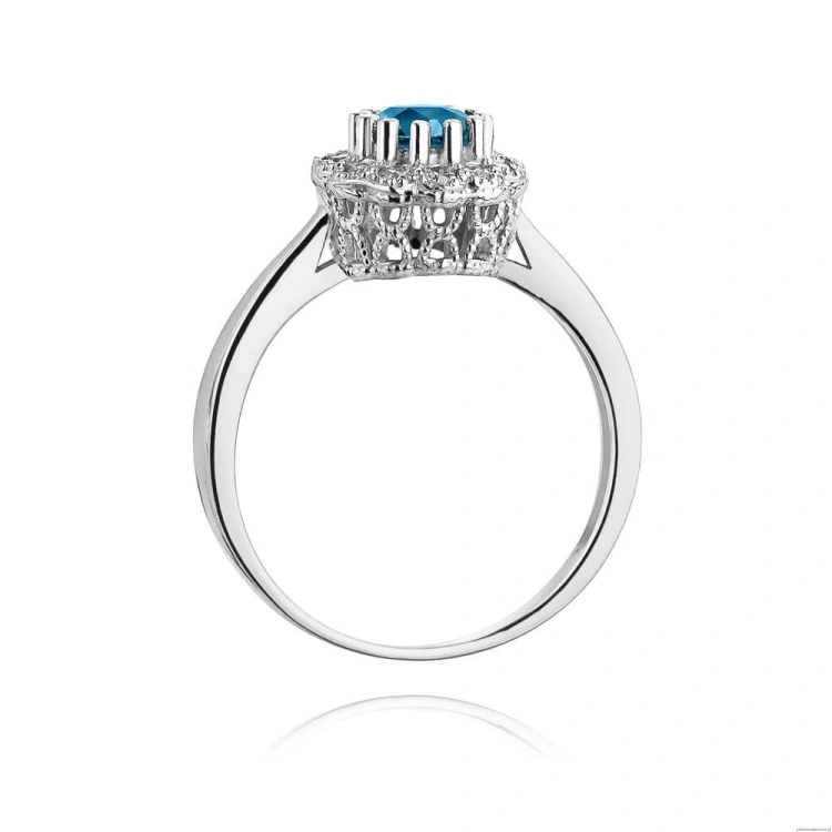 Pierścionek W284 Topaz London Blue 0,50ct białe złoto