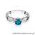 Pierścionek W014 Topaz London Blue 0,50ct białe złoto