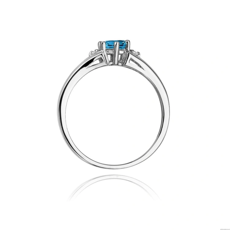 Pierścionek W0076 Topaz London Blue 0,50ct białe złoto