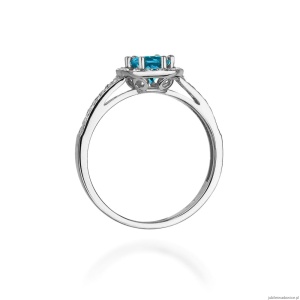 Pierścionek W087 Topaz London Blue 0,50ct białe złoto