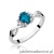 Pierścionek W019 Topaz London Blue 0,50ct białe złoto