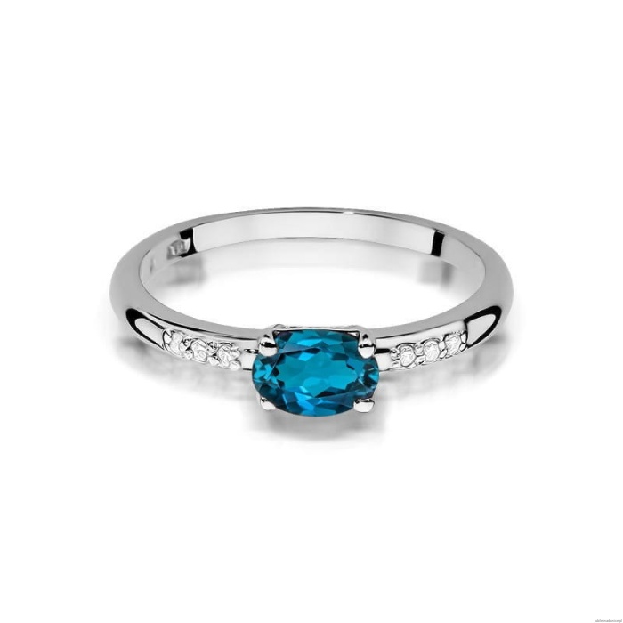 Pierścionek W077 Topaz London Blue 0,50ct białe złoto