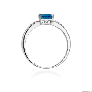 Pierścionek W077 Topaz London Blue 0,50ct białe złoto