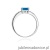 Pierścionek W077 Topaz London Blue 0,50ct białe złoto