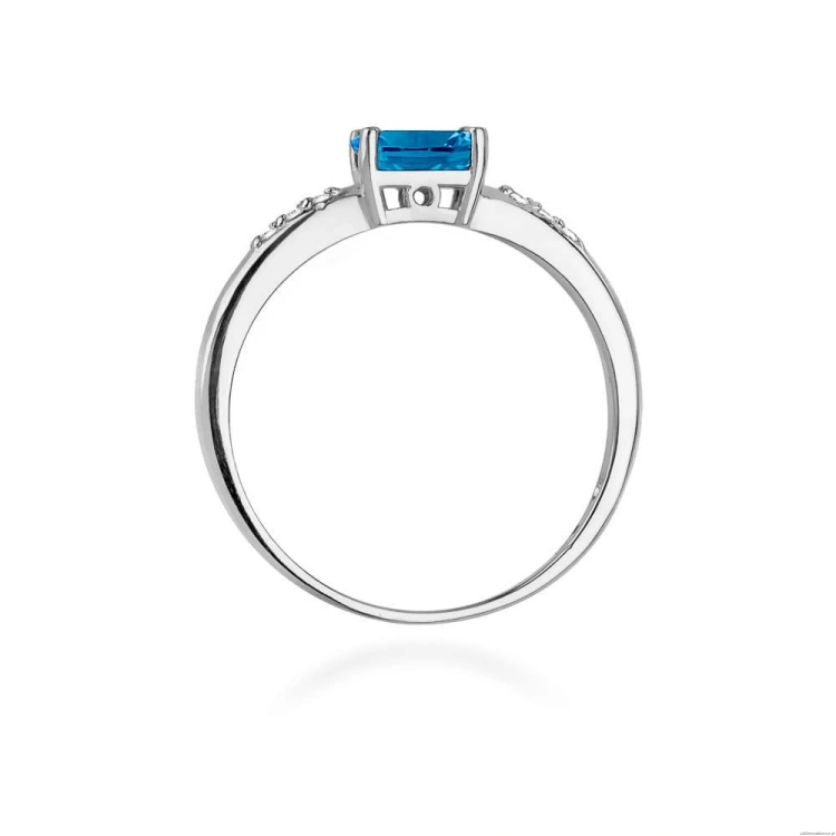 Pierścionek W077 Topaz London Blue 0,50ct białe złoto
