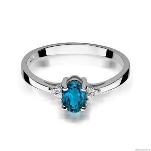 Pierścionek W301 Topaz London Blue 0,50ct białe złoto
