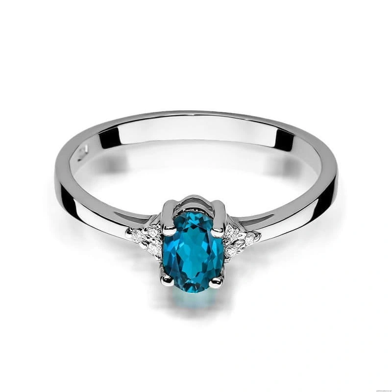 Pierścionek W301 Topaz London Blue 0,50ct białe złoto