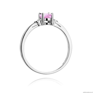 Pierścionek W301 Różowy Topaz 0,50ct białe złoto
