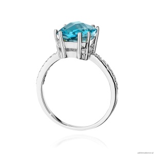 Pierścionek W527 Topaz 3,00ct białe złoto