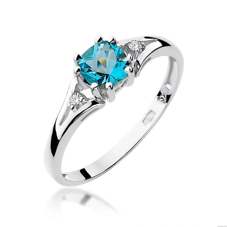 Pierścionek W044 Topaz 0,70ct białe złoto