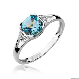 Pierścionek W040 Topaz 1,10ct białe złoto