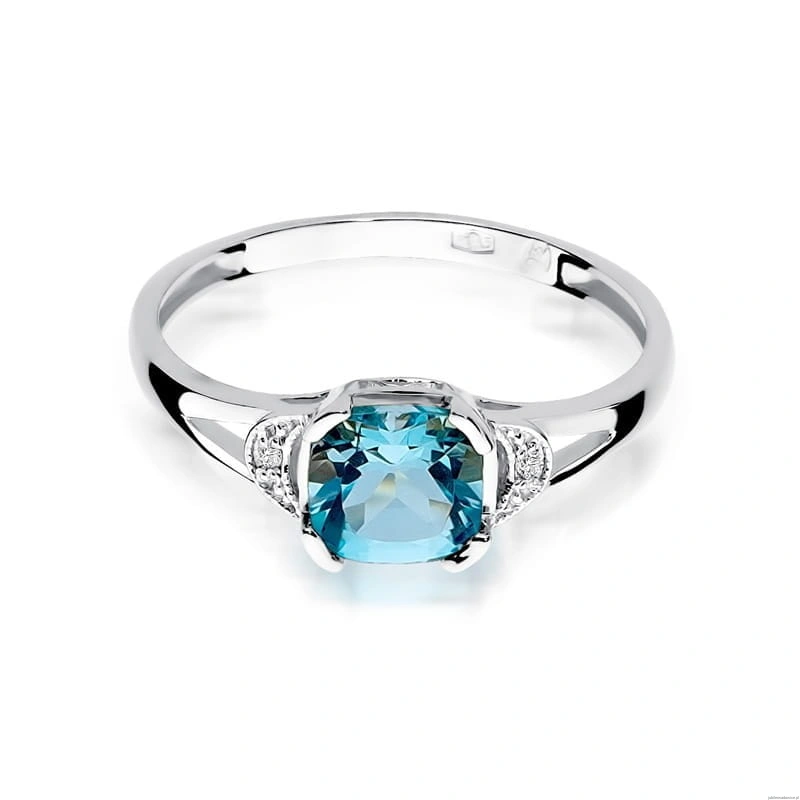 Pierścionek W040 Topaz 1,10ct białe złoto