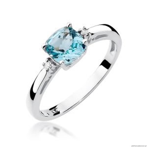 Pierścionek W003 Topaz 1,10ct białe złoto