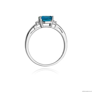Pierścionek W003 Topaz 1,10ct białe złoto