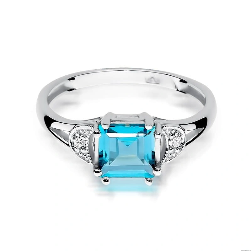 Pierścionek W040B Topaz 1,40ct białe złoto