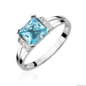 Pierścionek W103 Topaz 1,40ct białe złoto