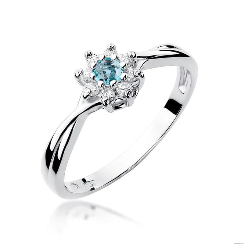 Pierścionek W072 Topaz 0,15ct białe złoto