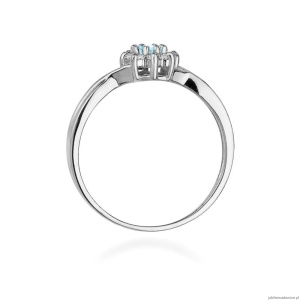Pierścionek W072 Topaz 0,15ct białe złoto