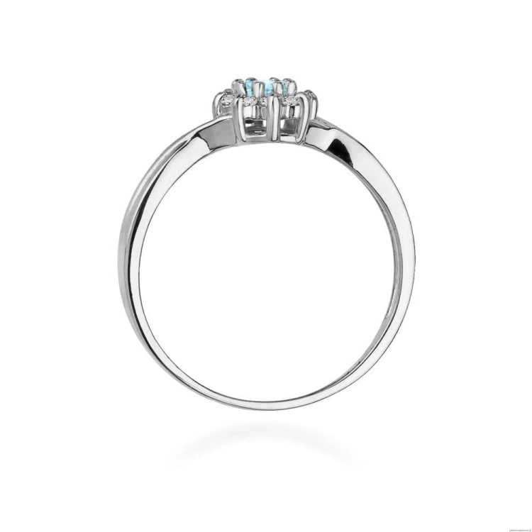 Pierścionek W072 Topaz 0,15ct białe złoto