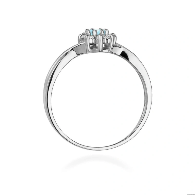 Pierścionek W072 Topaz 0,15ct białe złoto