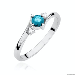 Pierścionek W346B Topaz 0,25ct białe złoto