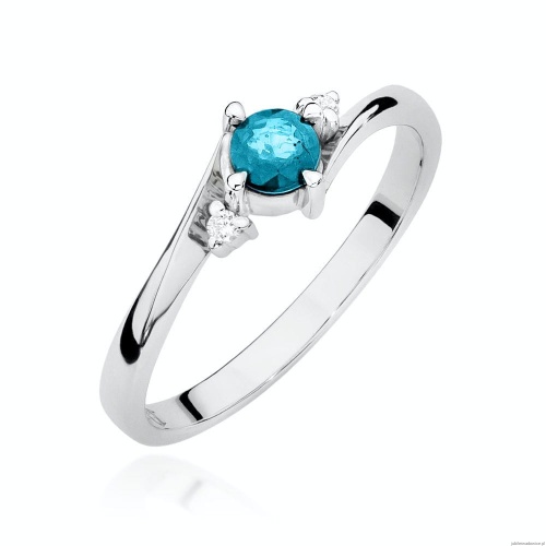 Pierścionek W346B Topaz 0,25ct białe złoto