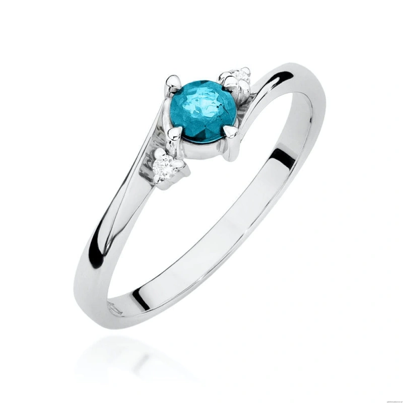 Pierścionek W346B Topaz 0,25ct białe złoto