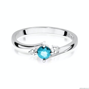Pierścionek W346B Topaz 0,25ct białe złoto