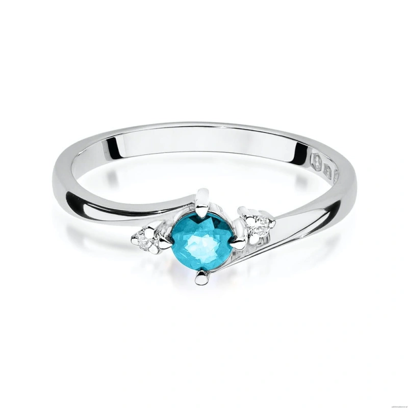 Pierścionek W346B Topaz 0,25ct białe złoto