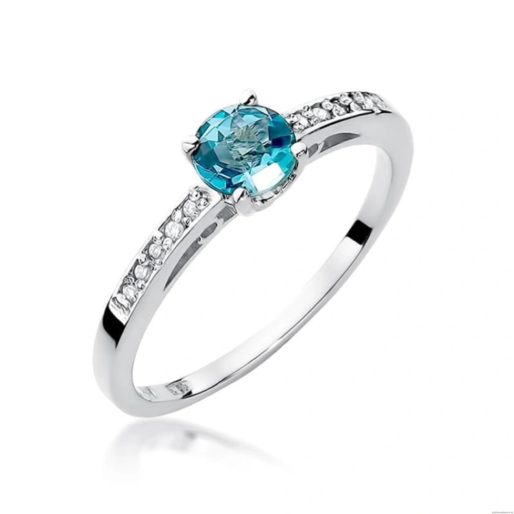 Pierścionek W066 Topaz 0,50ct białe złoto