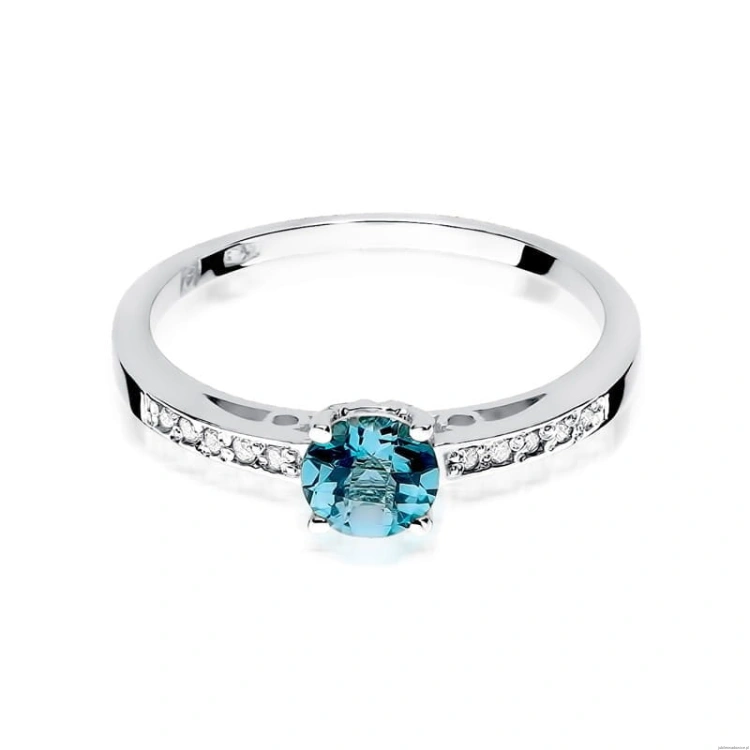 Pierścionek W066 Topaz 0,50ct białe złoto