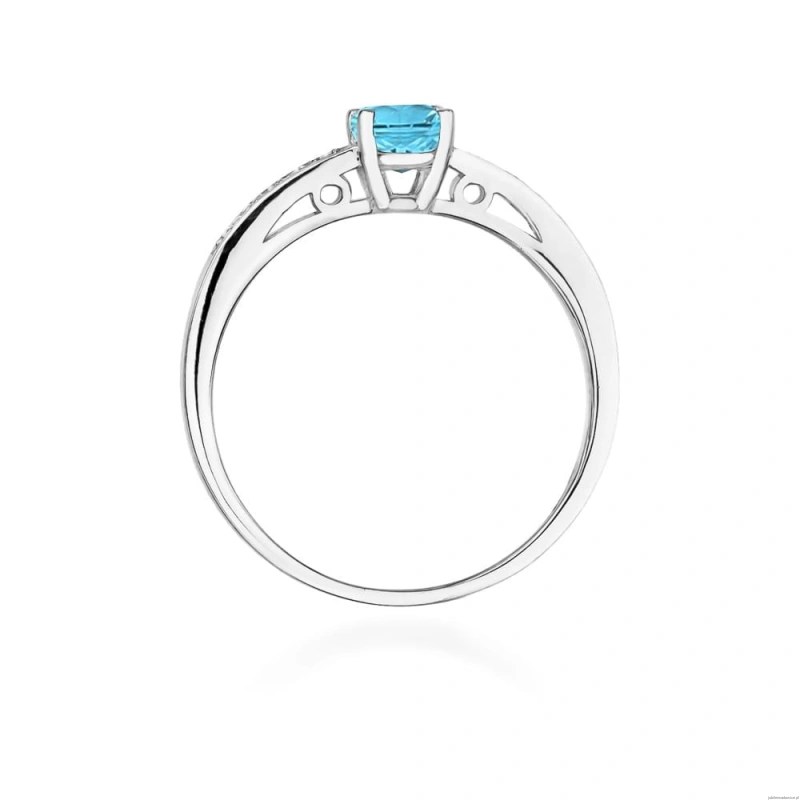 Pierścionek W066 Topaz 0,50ct białe złoto