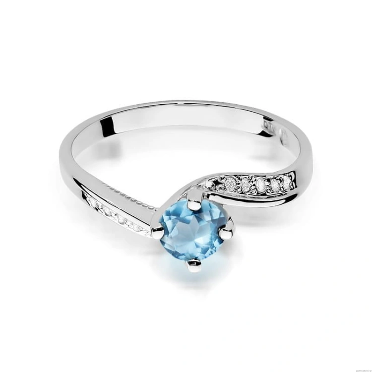 Pierścionek W084 Topaz 0,50ct białe złoto
