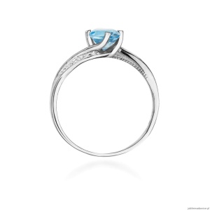 Pierścionek W084 Topaz 0,50ct białe złoto