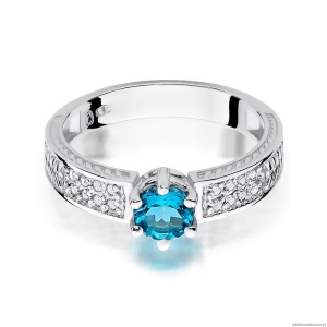 Pierścionek W075 Topaz 0,50ct białe złoto