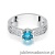 Pierścionek W075 Topaz 0,50ct białe złoto