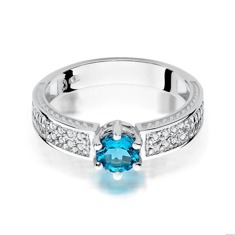Pierścionek W075 Topaz 0,50ct białe złoto