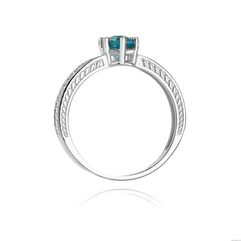 Pierścionek W075 Topaz 0,50ct białe złoto
