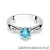 Pierścionek W074 Topaz 0,50ct białe złoto
