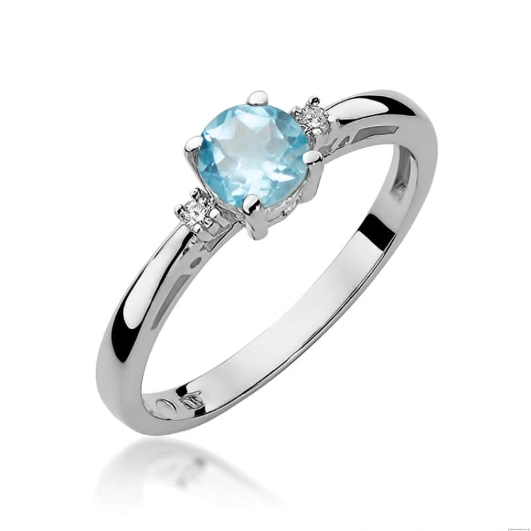 Pierścionek W010 Topaz 0,50ct białe złoto