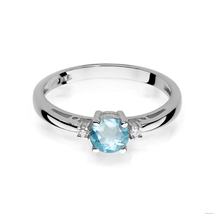 Pierścionek W010 Topaz 0,50ct białe złoto