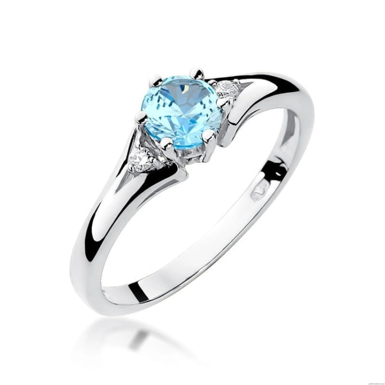 Pierścionek W0076 Topaz 0,50ct białe złoto