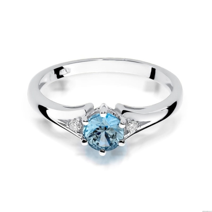 Pierścionek W0076 Topaz 0,50ct białe złoto