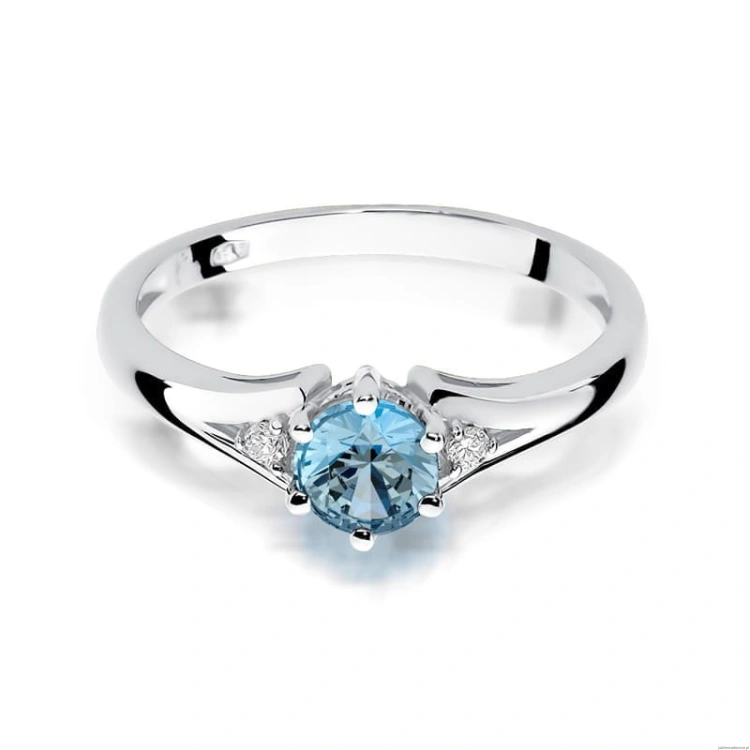 Pierścionek W0076 Topaz 0,50ct białe złoto