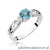 Pierścionek W014 Topaz 0,50ct białe złoto