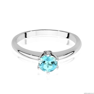 Pierścionek W557 Topaz 0,50ct białe złoto