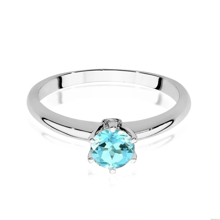 Pierścionek W557 Topaz 0,50ct białe złoto