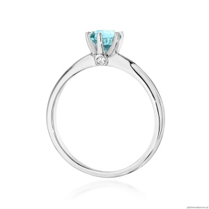 Pierścionek W557 Topaz 0,50ct białe złoto